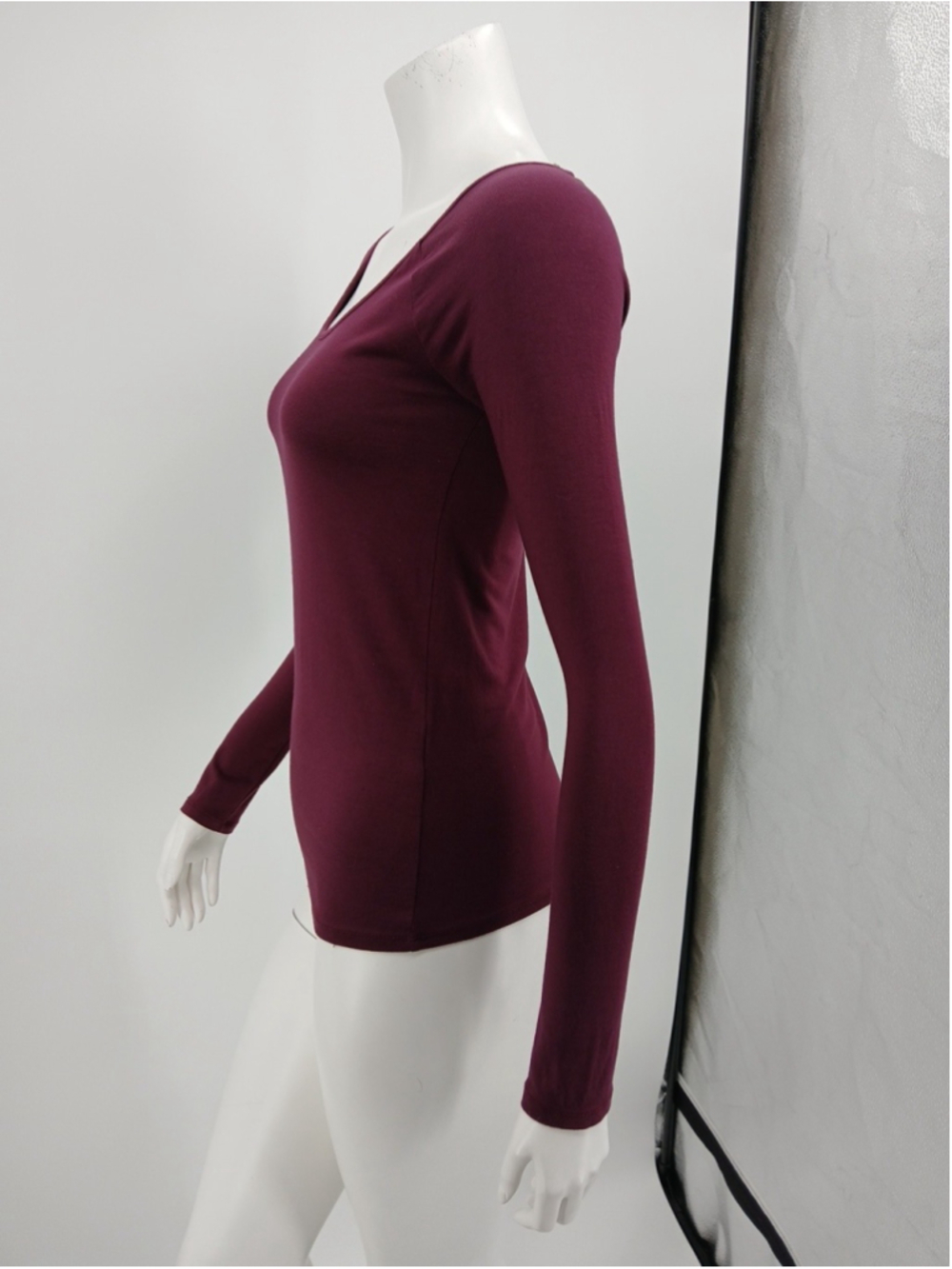 Melrose And Market Womens Burgundy Top Size M Scoop Neck Long Sleeves Knit - Picture 4 of 8